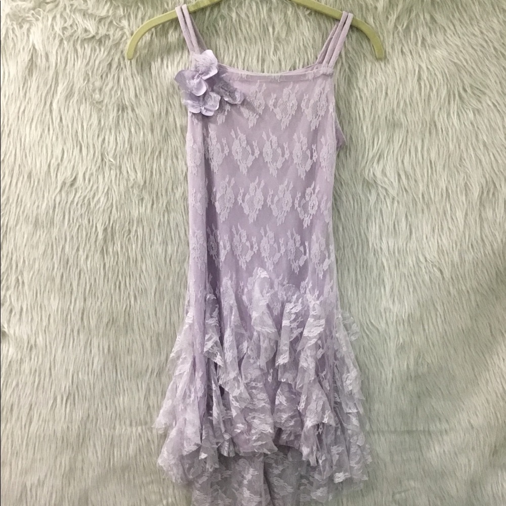 Biscotti girls purple floral lace ruffle dress size 12